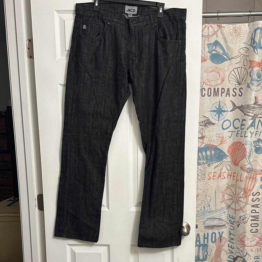 JNCO Men's Dark Gray Relaxed Jeans